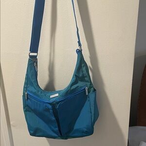 Baggallini Crossover Pacific Teal Turquoise iridescent Convertible Shoulder Bag